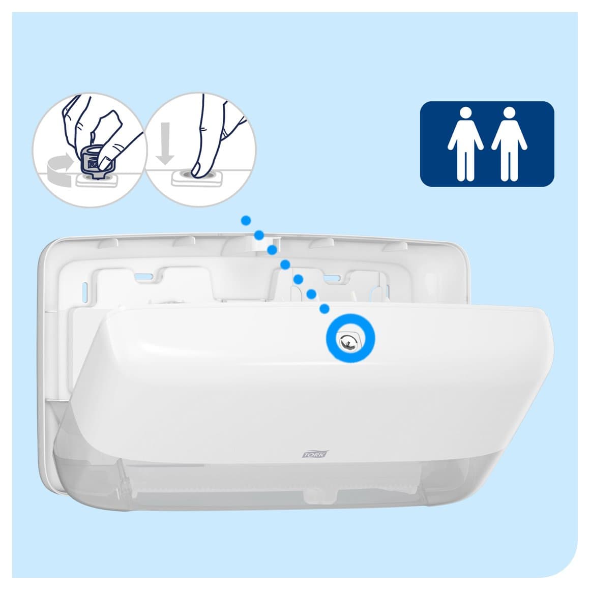 Tork Júmbó WC statíf twin mini (L) hvítt T2 3