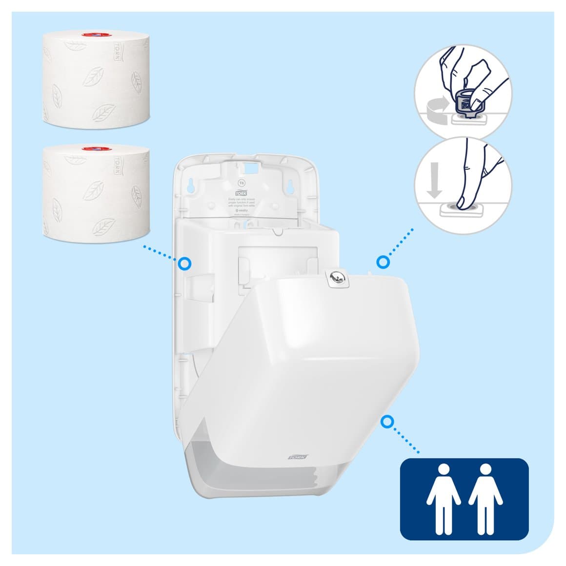 Tork WC Statíf Midsize (L) hvítt T6 3