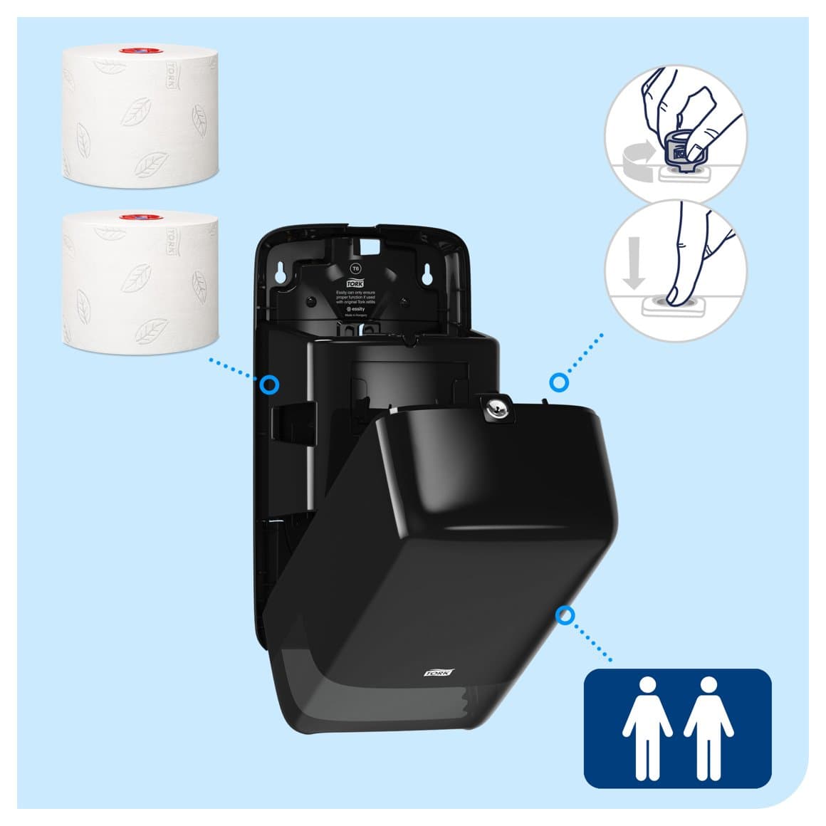 Tork WC Statíf Midsize (L) svart T6 3