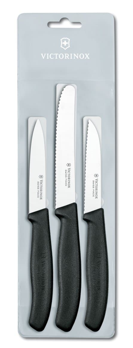 Victorinox grænmetishnífar svartir, 3stk 1