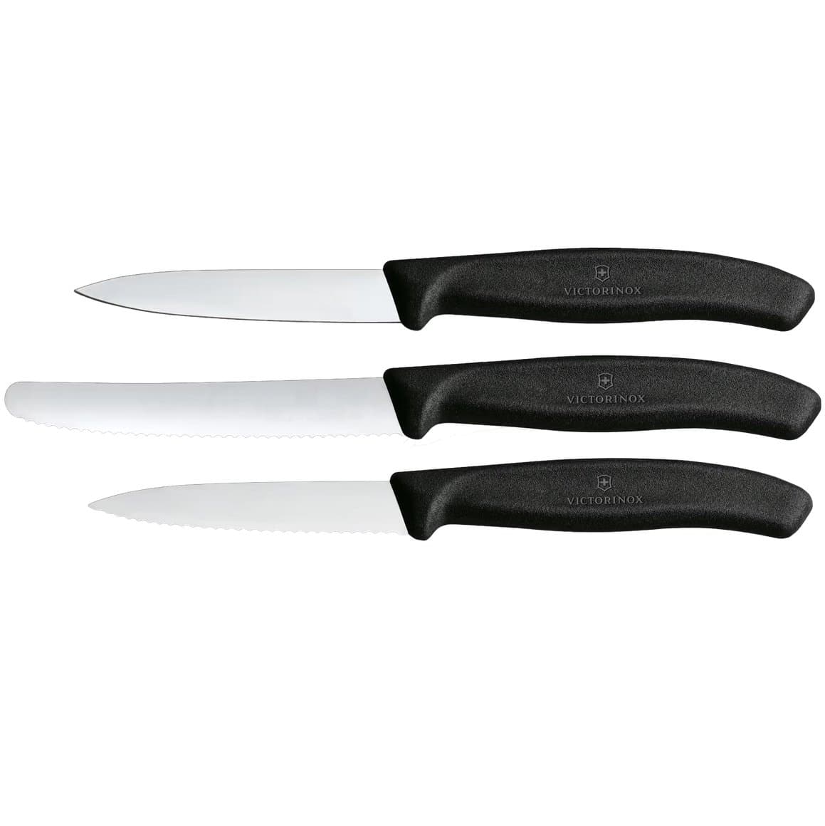 Victorinox grænmetishnífar svartir, 3stk 1