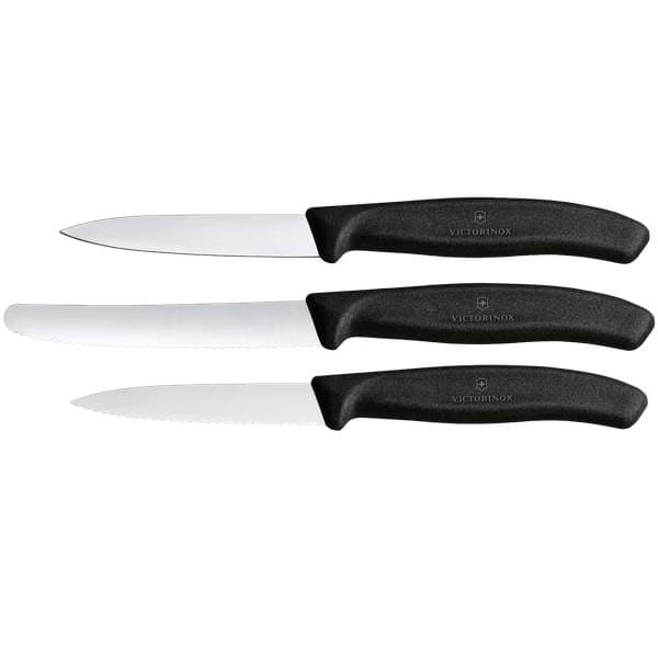 Victorinox grænmetishnífar svartir, 3stk