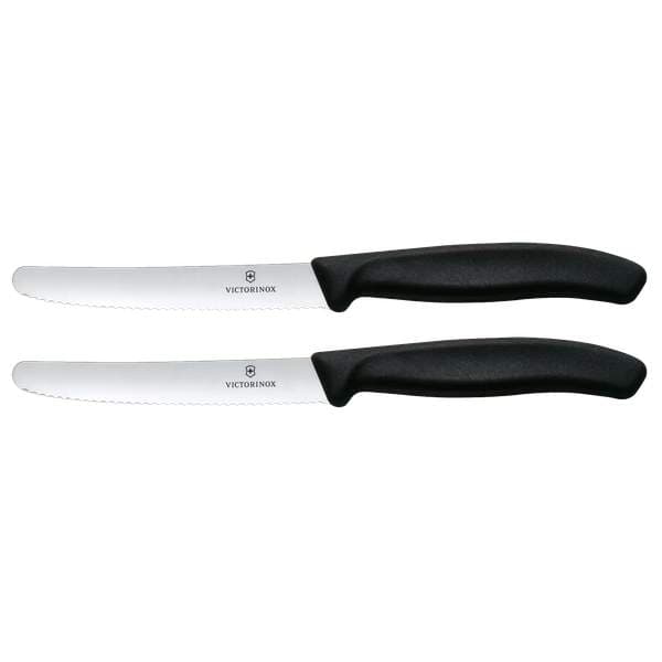 Victorinox borðhnífar 11cm svartir, 2stk