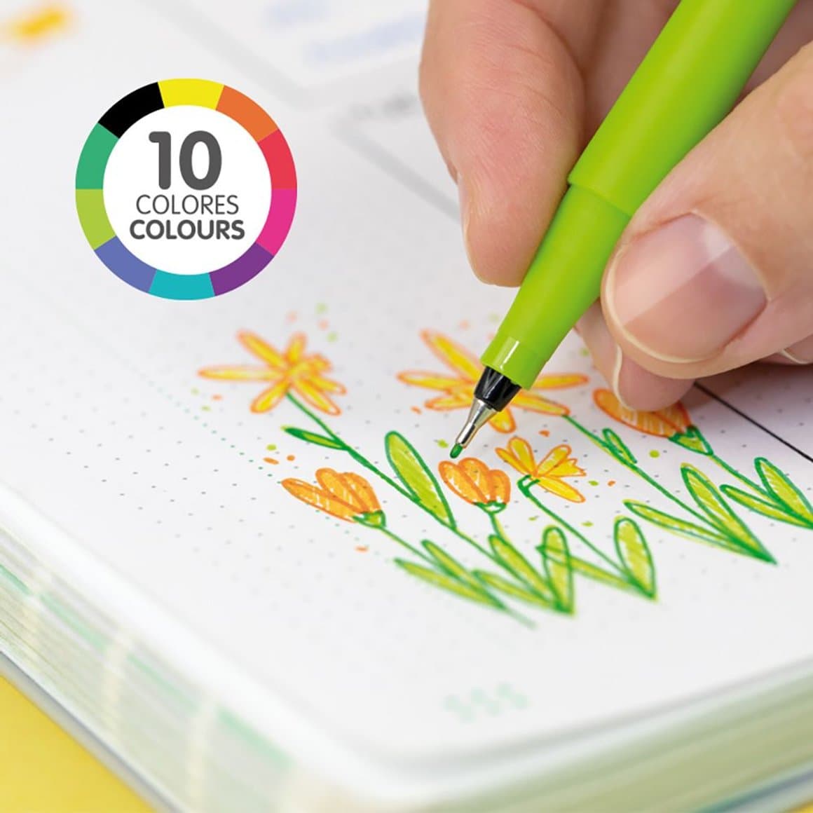 MILAN Fineliner 0,4mm, 10 litir í pk 4