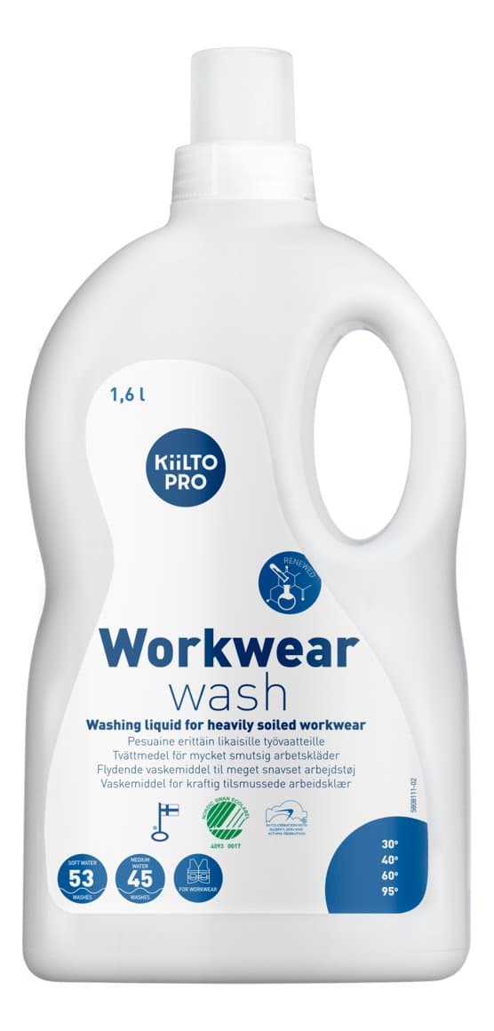 Kiilto Pro Workwear Wash tauþvottalögur S 1,6l 1