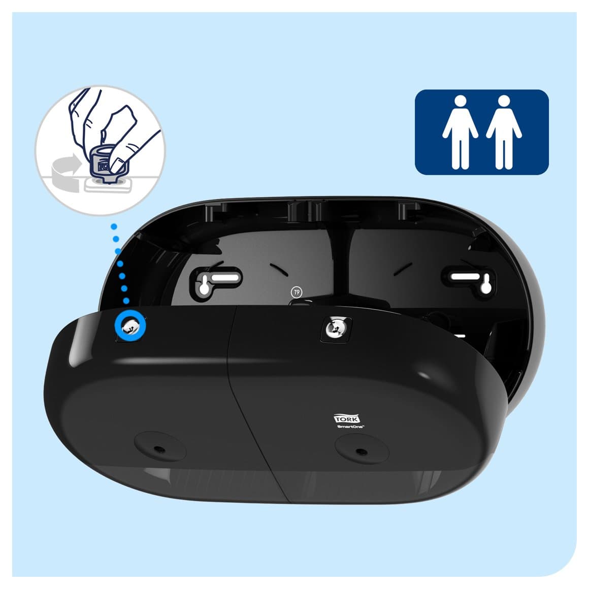 Tork SmartOne WC statíf (L) twin mini svart T9 2