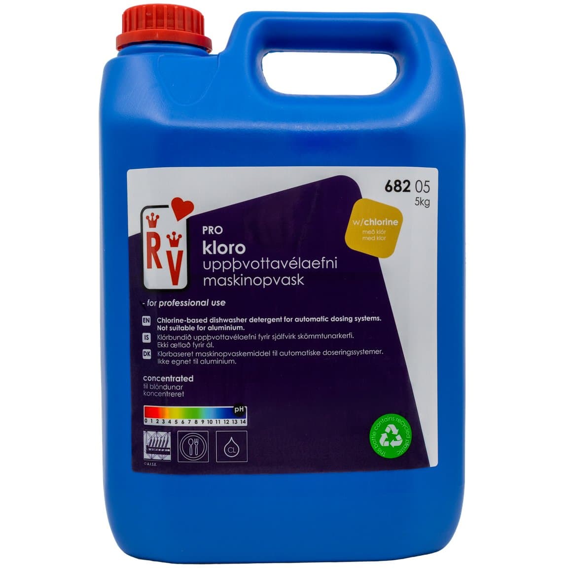 RV PRO Kloro Uppþvottavélaefni með klór 5l/6,25 kg
