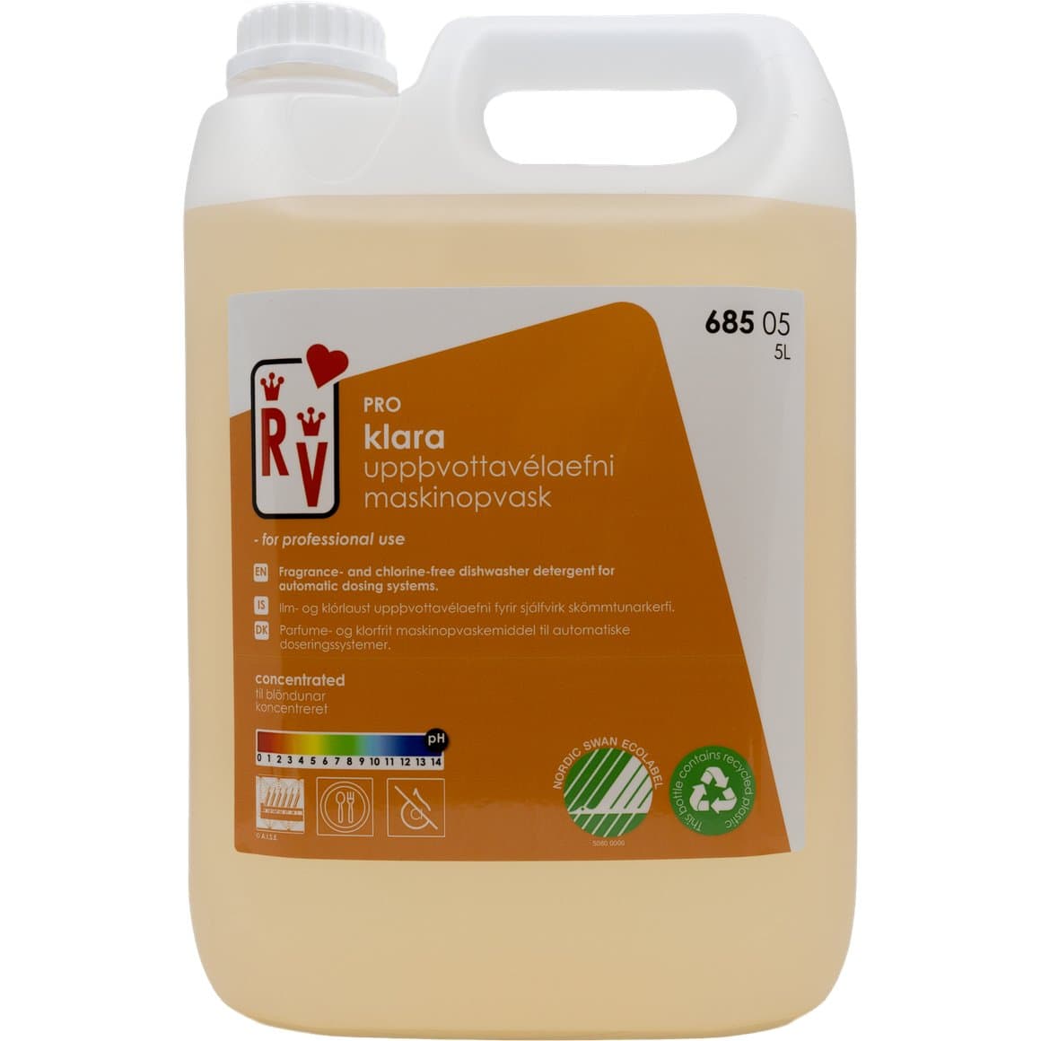 RV PRO Klara Uppþvottavélaefni án klór 5l/6,25kg