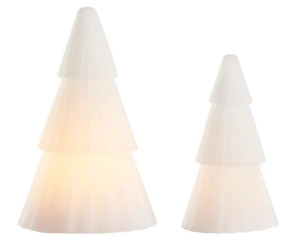 LED kerti jólatré hvít 12+15cm  1