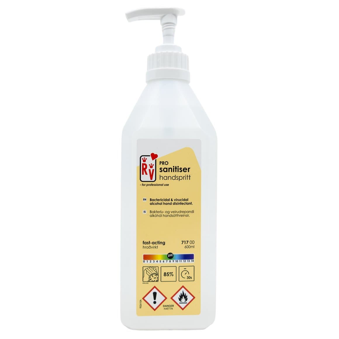 RV PRO handspritt 85% með dælu 600ml 1