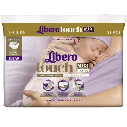 Libero Touch Fyrirbura Midi 1-1,5 kg, 26stk (16ík)