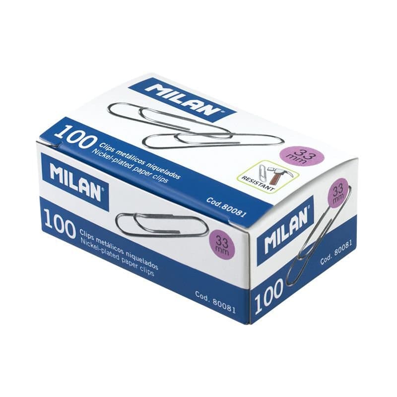 Milan Bréfaklemmur 33mm, 100stk 1