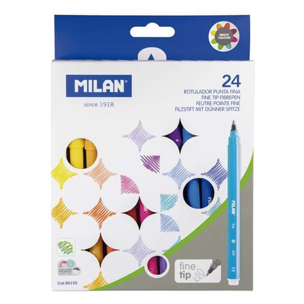 MILAN Tússlitir 24 stk mjóir