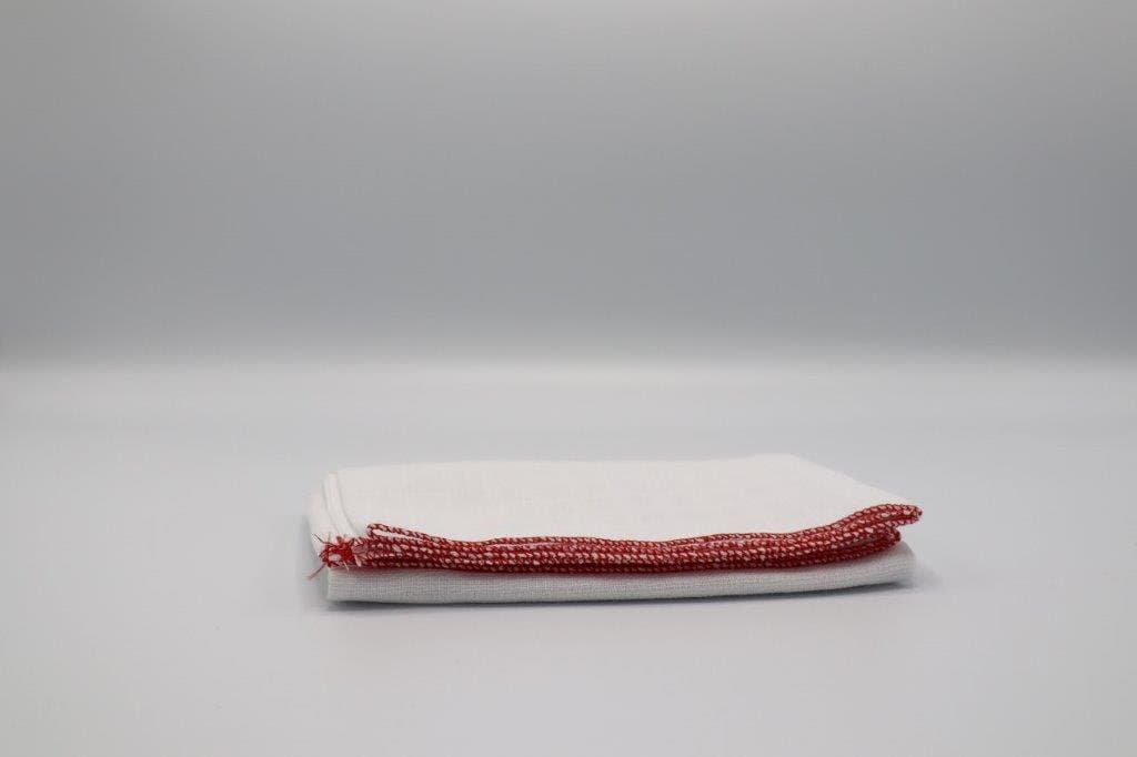 Gluggaklútar með rauðum saum 6 stykki 1