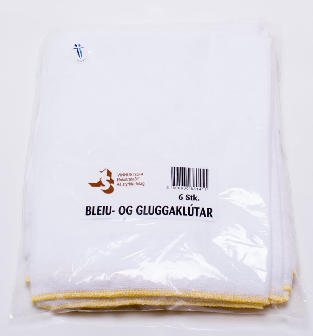 Gluggaklútar með gulum saum 6 stykki 1