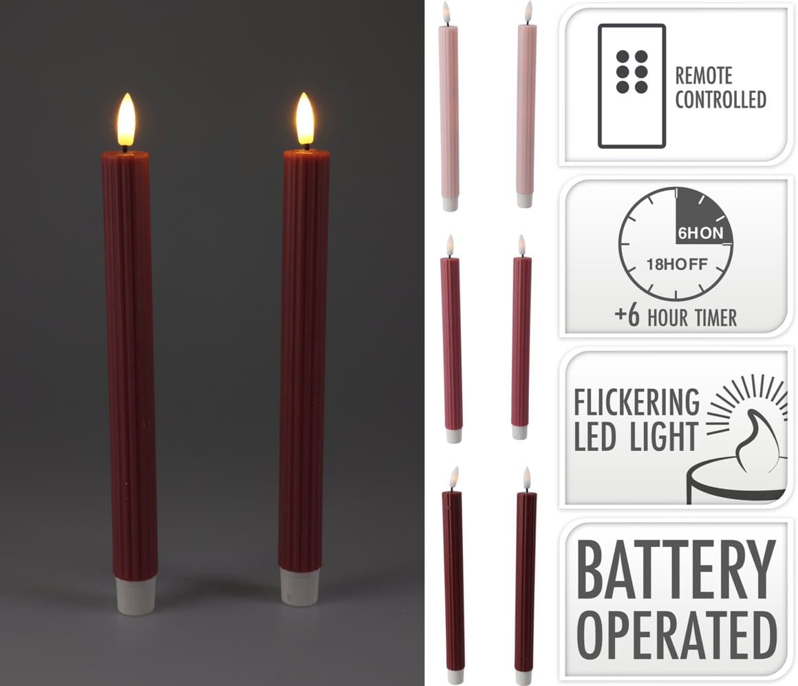LED kerti blandaðir litir 25cm með fjarstýringu 2stk 1