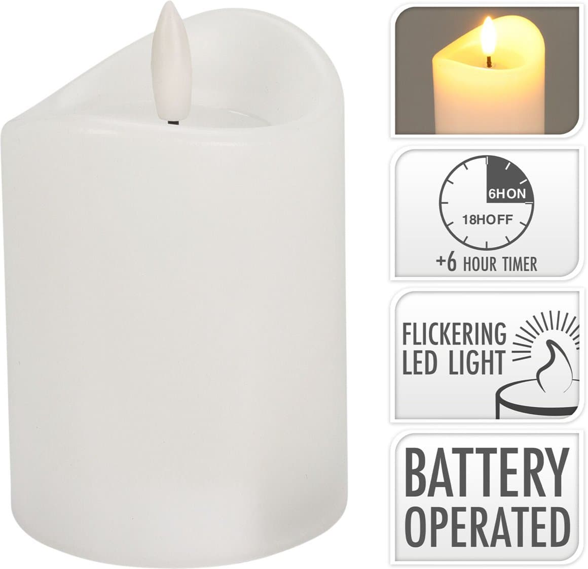 LED kerti hvítt 12,5cm 1