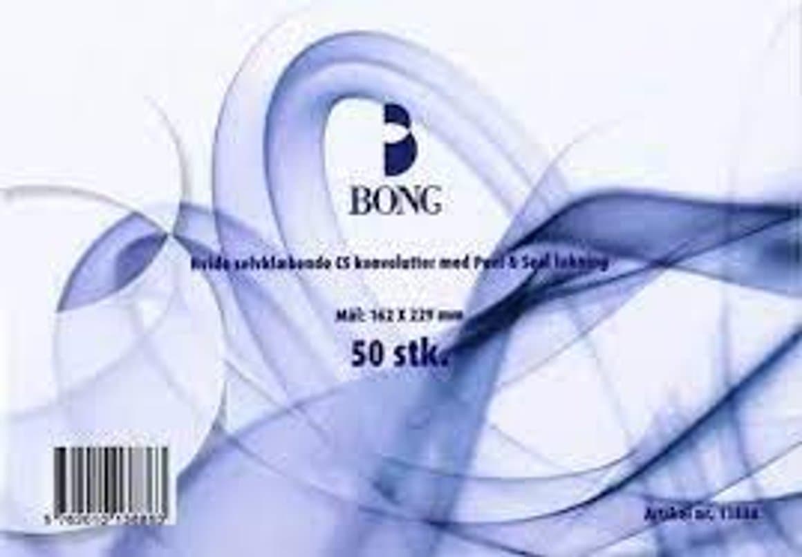 Bong umslög C5 án glugga 50 í pk 2