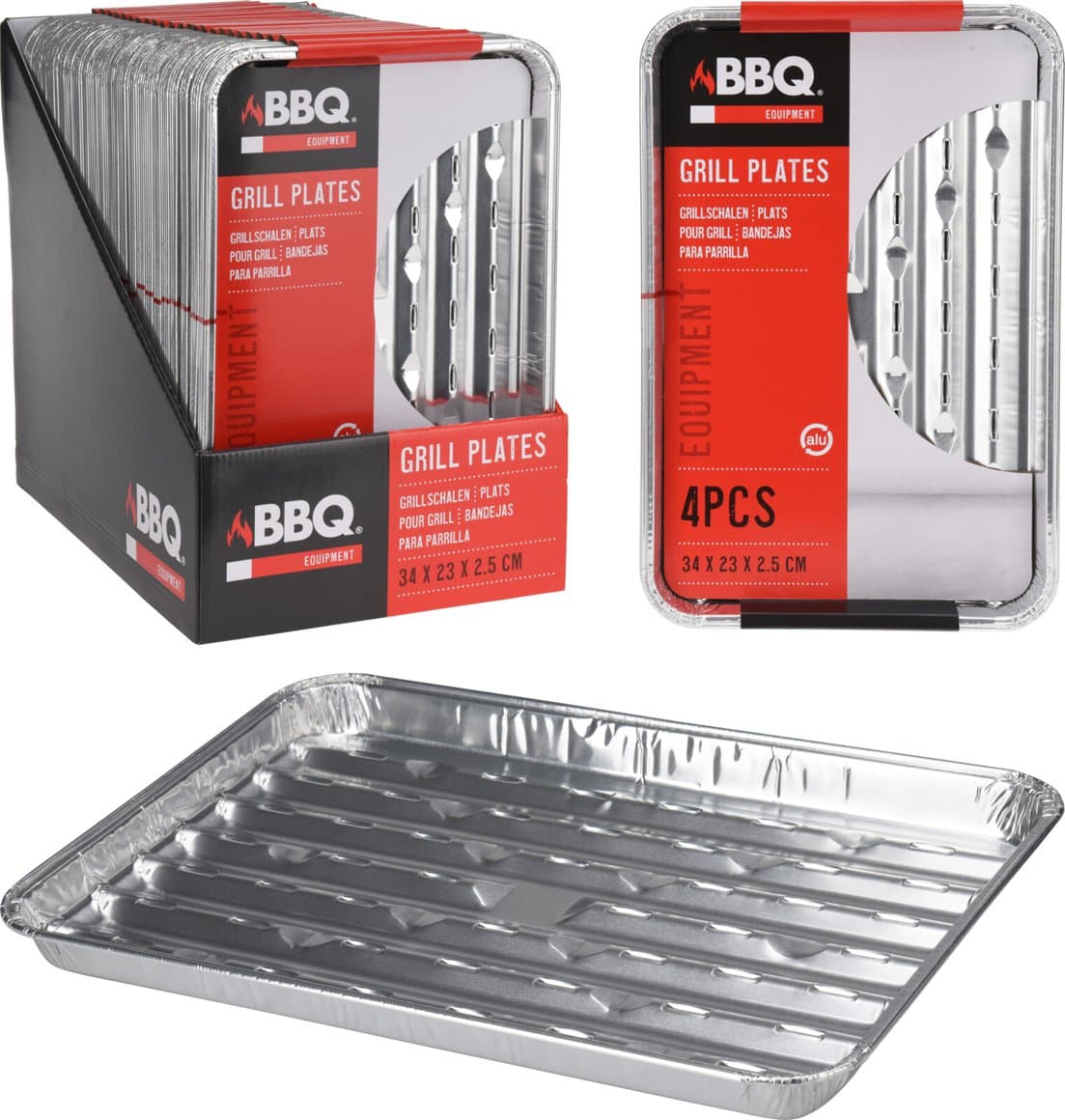 BBQ álbakki grill 34x23x2,5cm 4stk  1