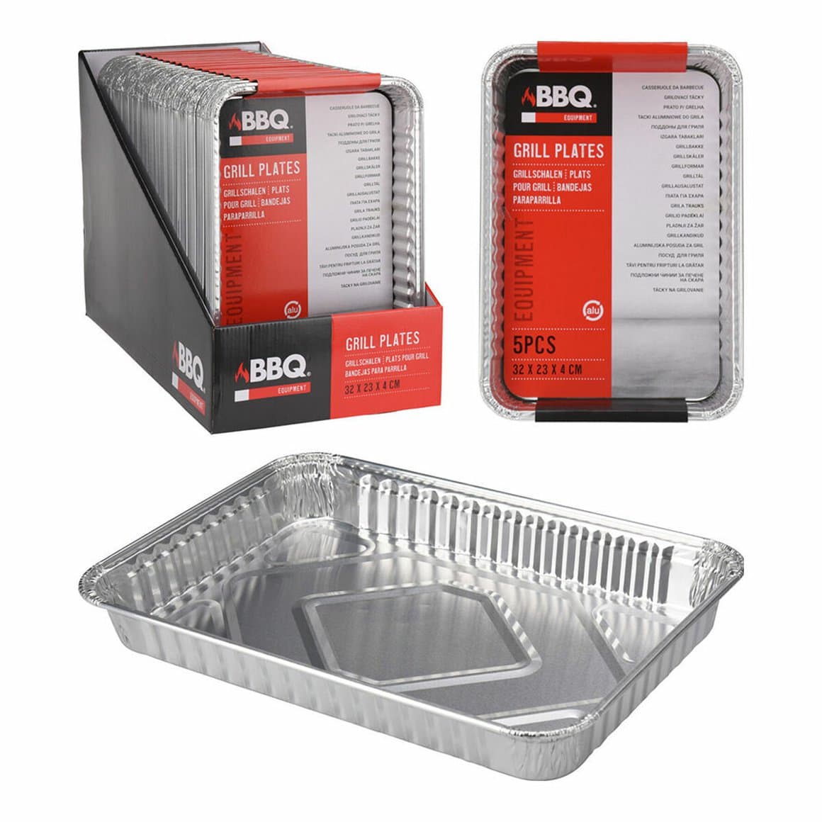 BBQ álbakki grill  32x23x4cm 5stk  1