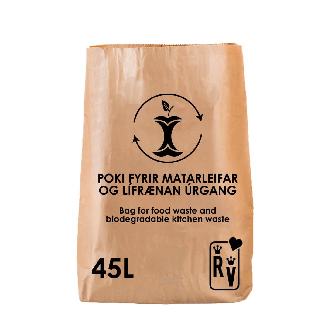 Bréfpokar f/lífrænt sorp 45ltr 20stk í búnti. 1