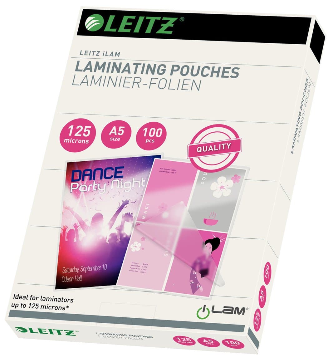 Leitz Plöstunarvasar A5 125mic 100 í pk 3