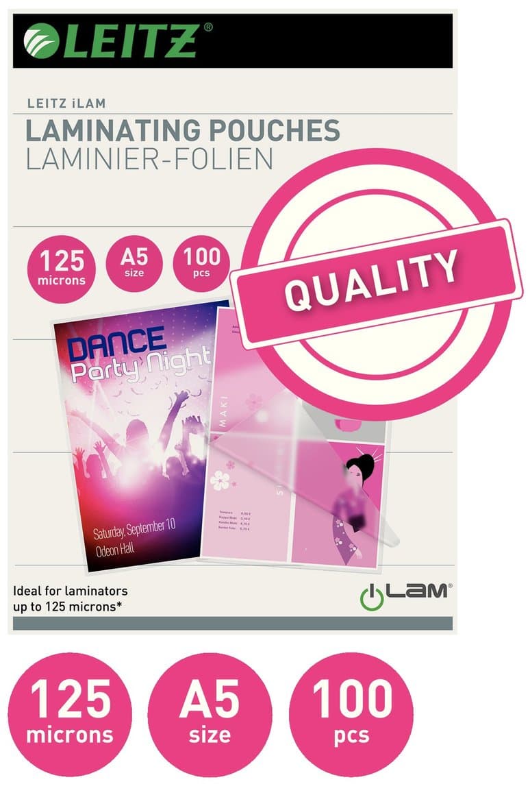 Leitz Plöstunarvasar A5 125mic 100 í pk 2