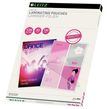Leitz Plöstunarvasar A3 125mic 100 í pk 1
