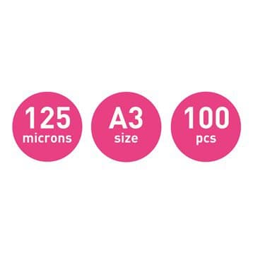 Leitz Plöstunarvasar A3 125mic 100 í pk 2