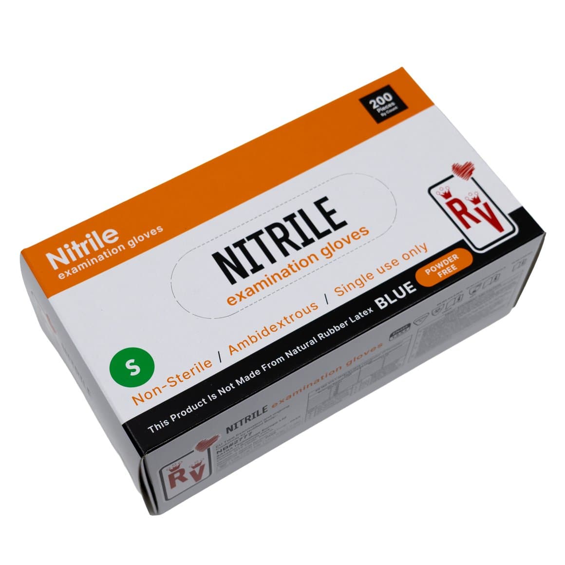 RV Top Glove nitrile hanskar bláir S 200stk 1
