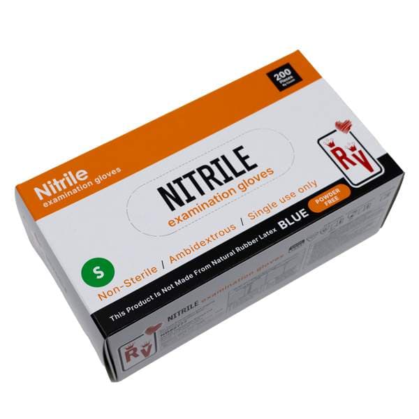 RV Top Glove nitrile hanskar bláir S 200stk