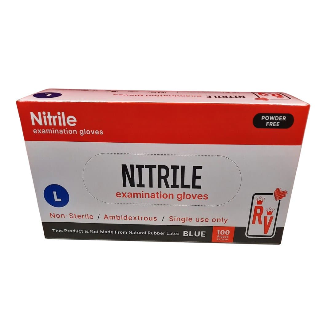 RV Top Glove nitrile hanskar bláir L 100stk 1