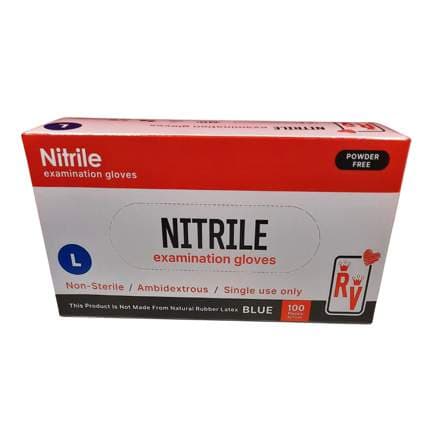 RV Top Glove nitrile hanskar bláir L 100stk