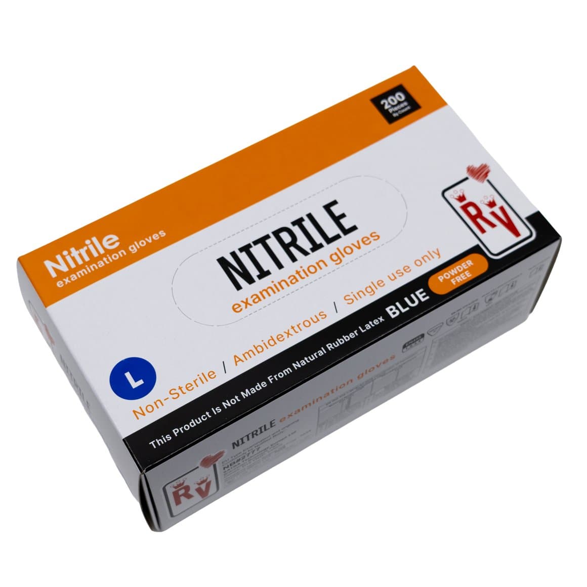 RV Top Glove nitrile hanskar bláir L 200stk 1