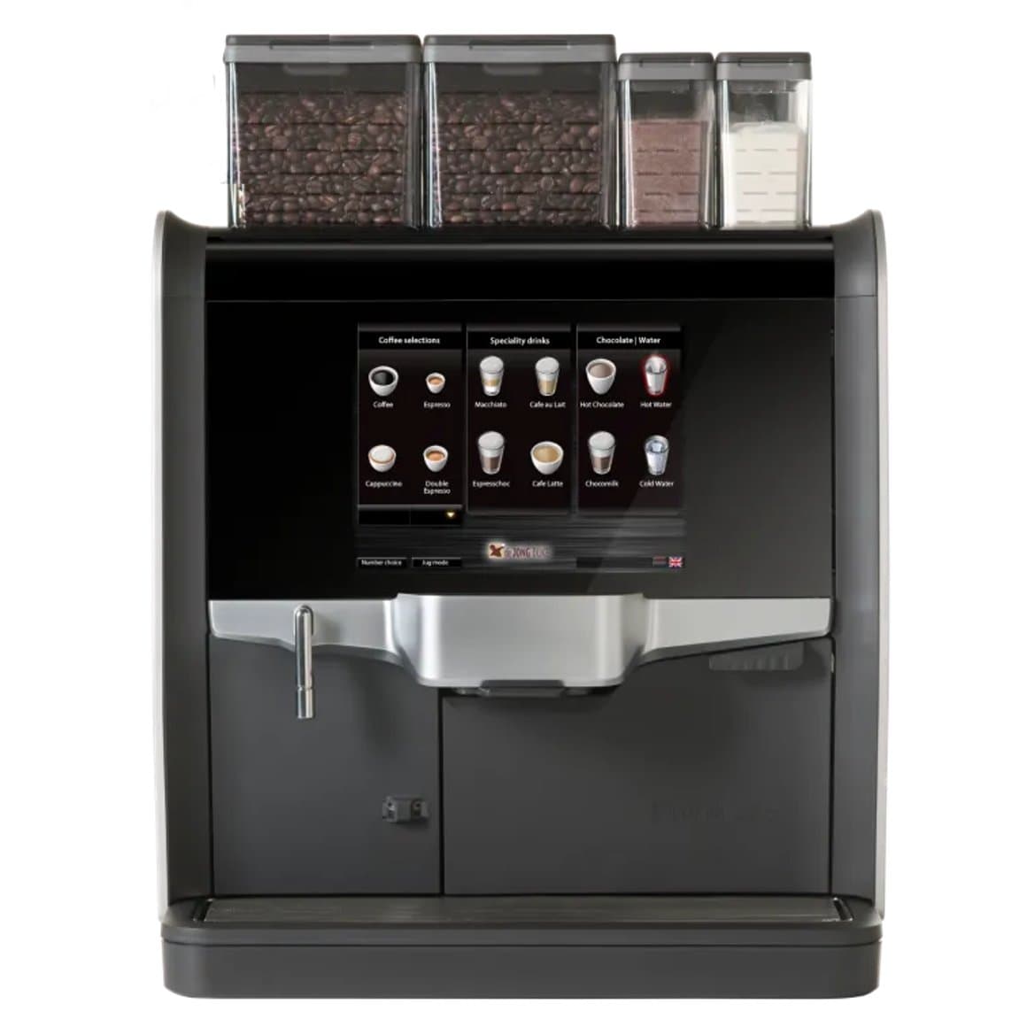 Kaffivél fyrir kaffibaunir með mjólkurkæli og vatn 1