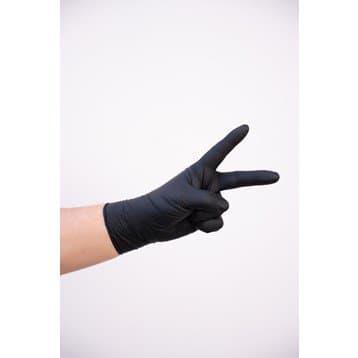 Nine Health Nitrile hanskar, svartir, Large 100stk 4