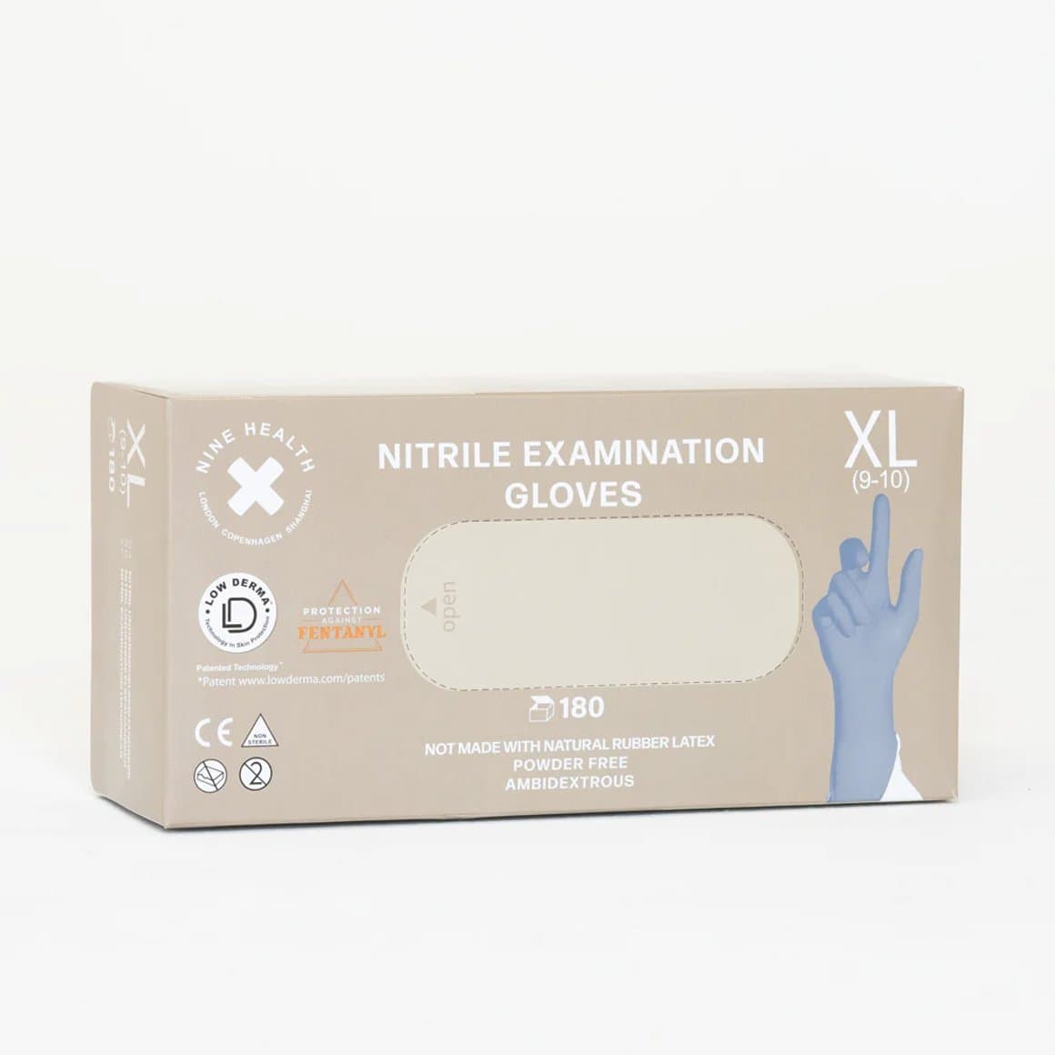 Nine Health Nitrile hanskar, svartir, XL 100stk 1