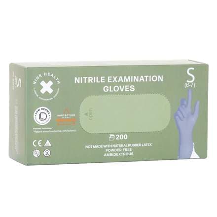 Nine Health Nitrile hanskar, bláir, Small 100stk