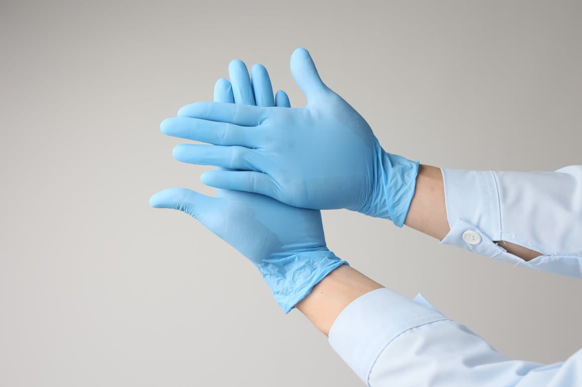 Nine Health Nitrile hanskar, bláir, XL 100stk 4