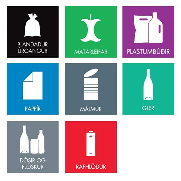 Límmiðar fyrir flokkun 8stk 10x12