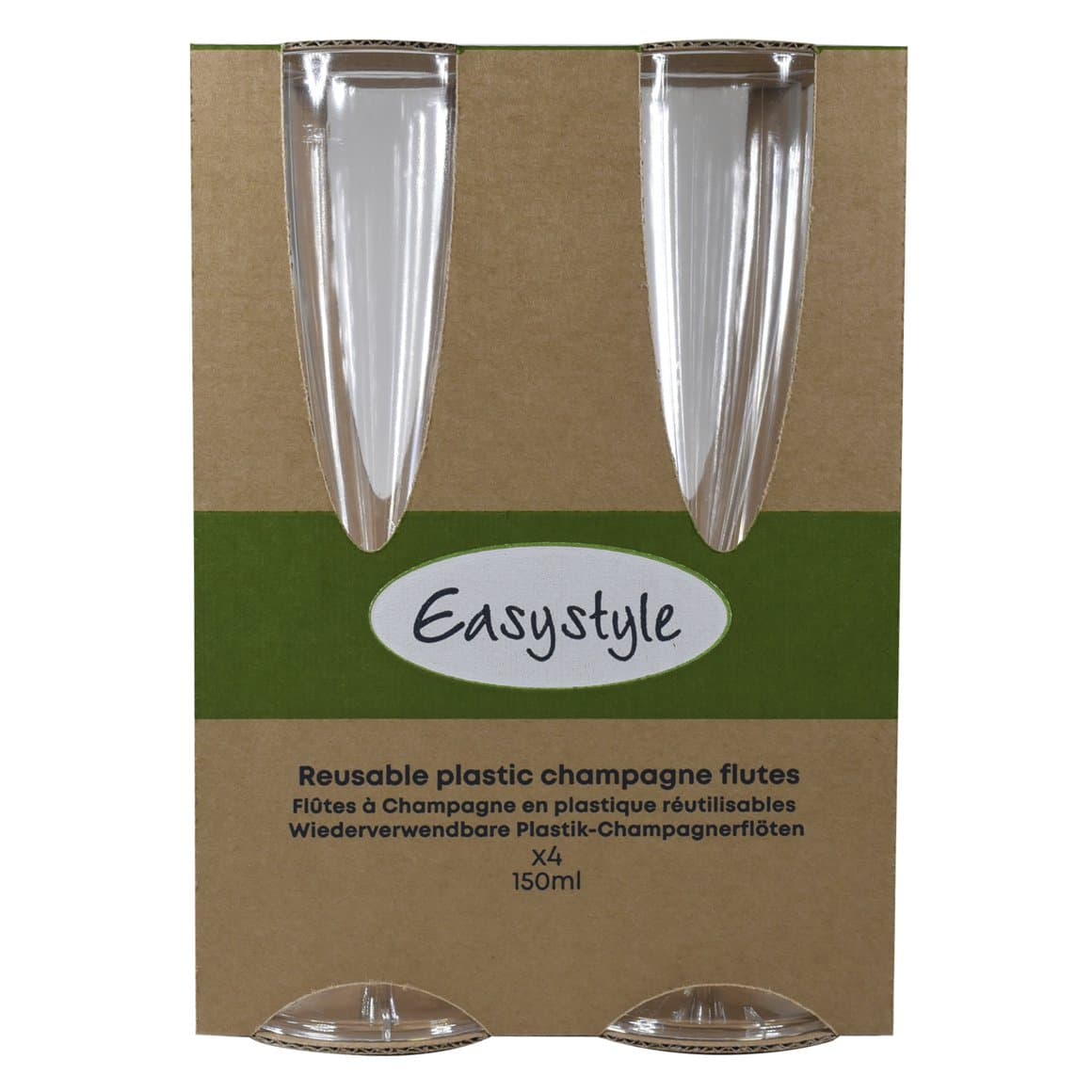 Glös harðplast 15cl kampavíns, 4stk 1