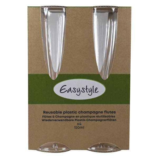 Glös harðplast 15cl kampavíns, 4stk