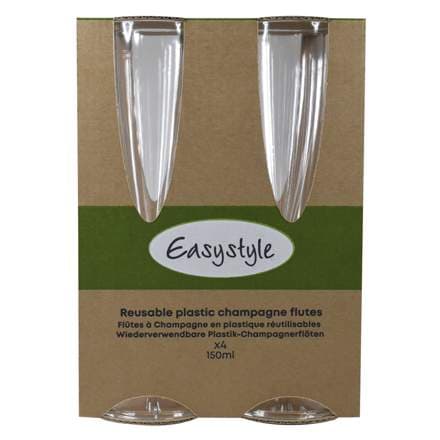 Glös harðplast 15cl kampavíns, 4stk