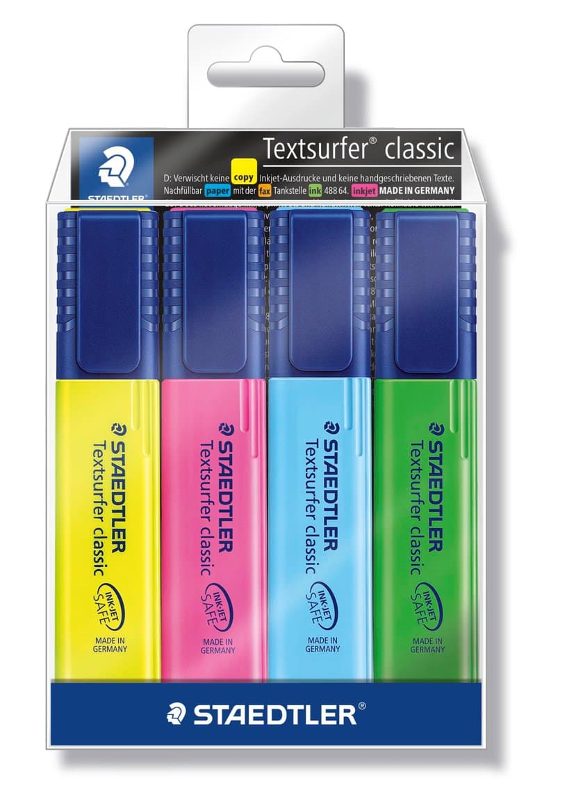 Áherslupenni Staedtler, 4 í pk 1
