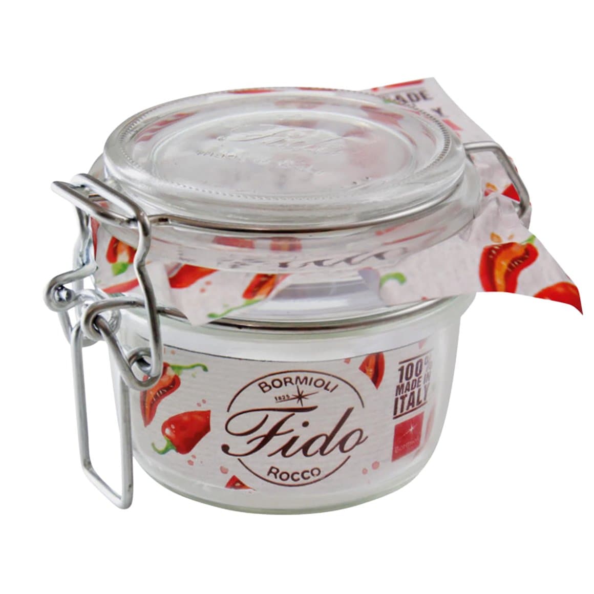 Fido krukka með spennuloki glær 0,125ltr 1