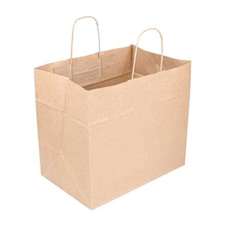 Burðarpoki pappír brúnn m/höldum 19l 250stk