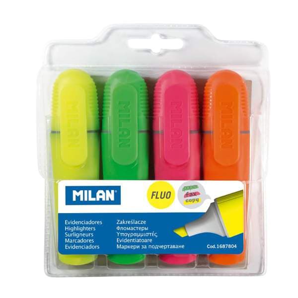 MILAN Fluo áherslupennar 4 í pk.