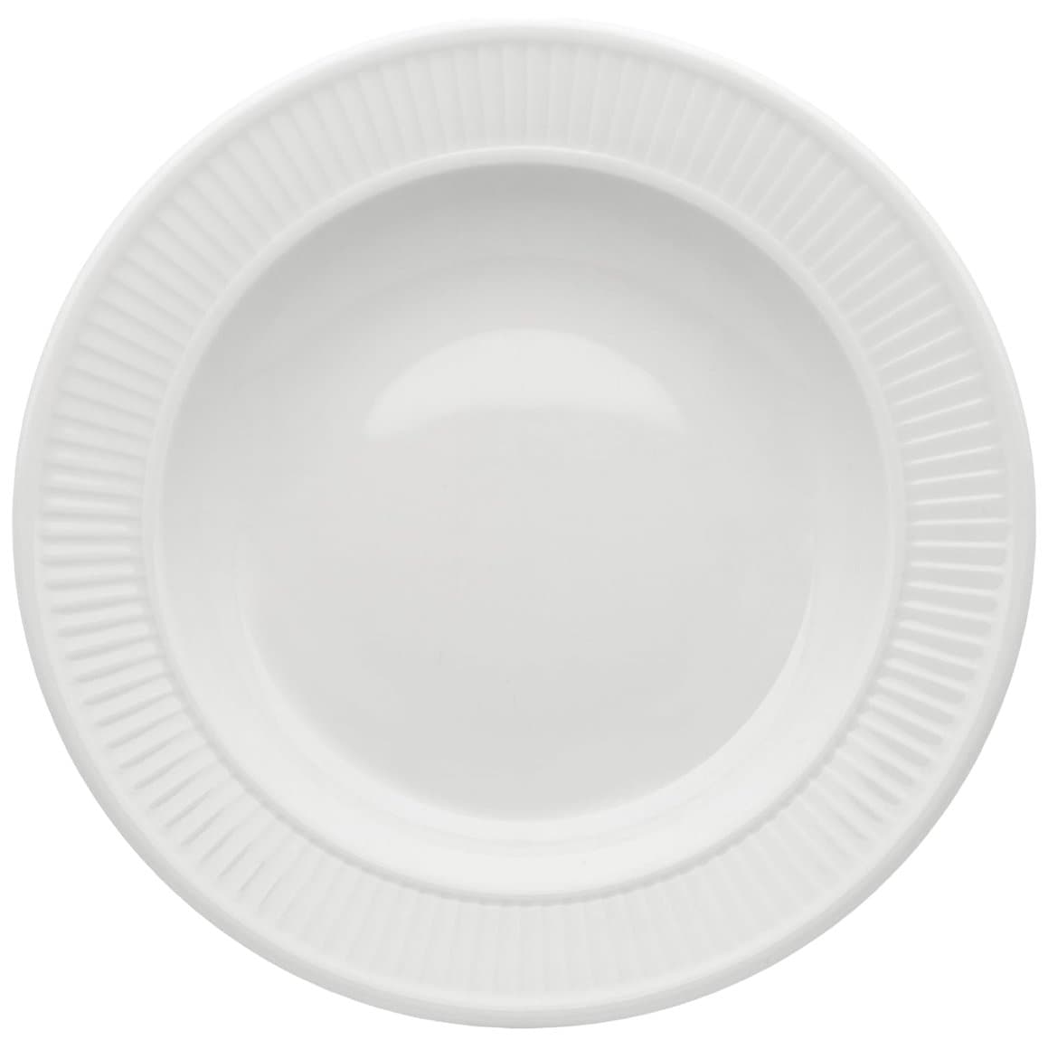 Plissé diskur djúpur hvítur 22cm 6stk 1