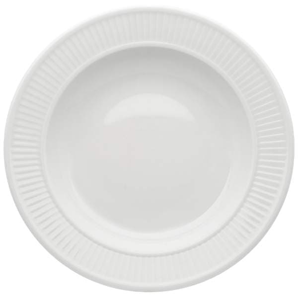 Plissé diskur djúpur hvítur 22cm 6stk