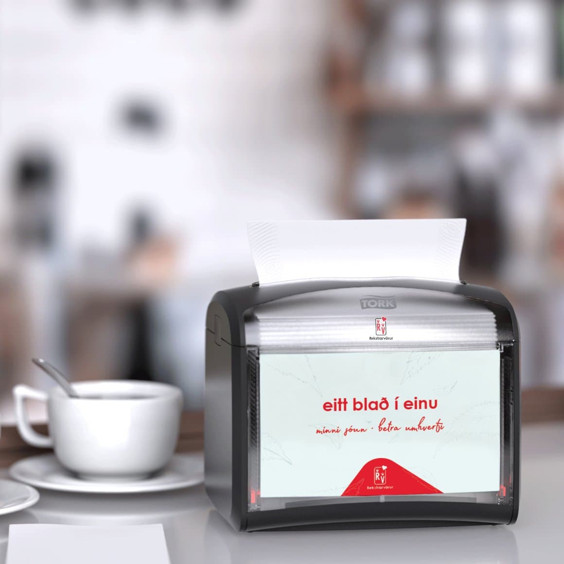 Tork Xpressnap Tabletop® servíettuskammtari svartur N4 2